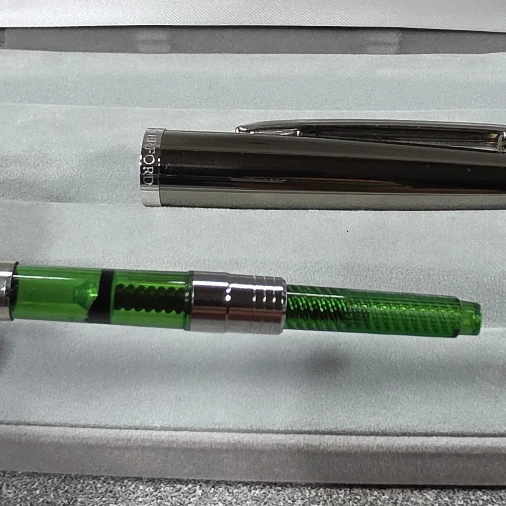 Marquis by Waterford Fountain Pen Unisex OS Gunmetal Chrome Excellent Boxed Nib